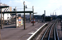 MJB0689C - Acton Town station (platform ends) viewed from a train 12/9/71