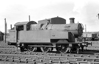 BJW0034 - Cl 0-6-2T No. 155 (Ex Cardiff Rly) at Cardiff East Dock shed c 1949-53