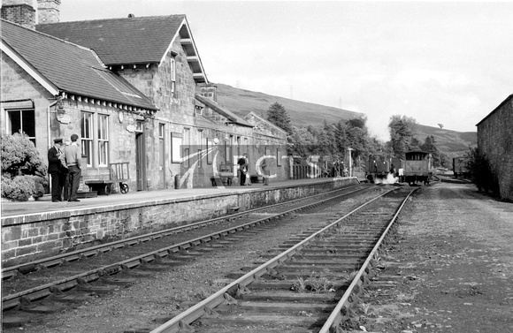 BRO0524 - View from trackside of Langholm station 20/9/64