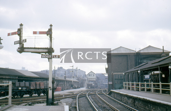 BEL0013C - View off the platform end at Stratford Low Level station, April 1966
