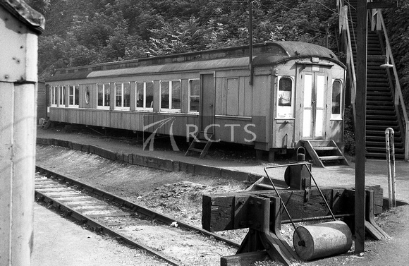 CUL3155 - Grounded Pullman car body 'Devonshire' (schedule No. 20) used as stores and Works canteen at Preston Park 18/7/56