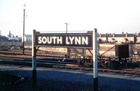 RE00554C - Station nameboard at South Lynn c 1960s/70s